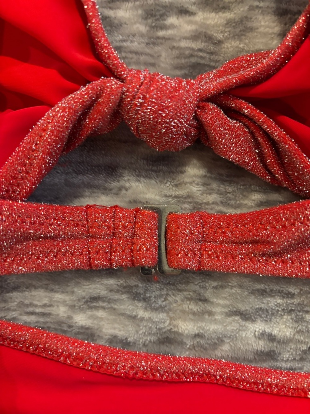 Berlook Red Sparkly Bikini Set Twist Front High Waisted Shimmer NWT E233 - Picture 5 of 7